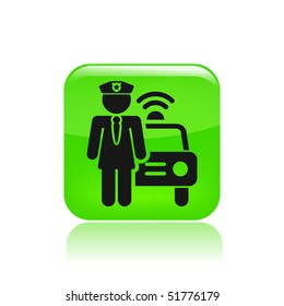 Vector illustration of modern glossy icon depicting a woman policemen