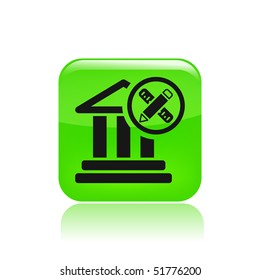 Vector illustration of modern glossy icon depicting a classic ancient architecture concept
