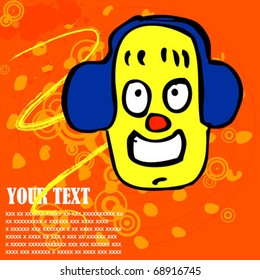  vector illustration. Vector illustration of modern glossy icon depicting a deejay in actio