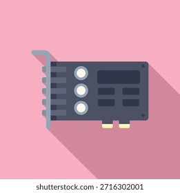Ilustración vectorial de una GPU moderna en un estilo de diseño plano de moda sobre un fondo rosa