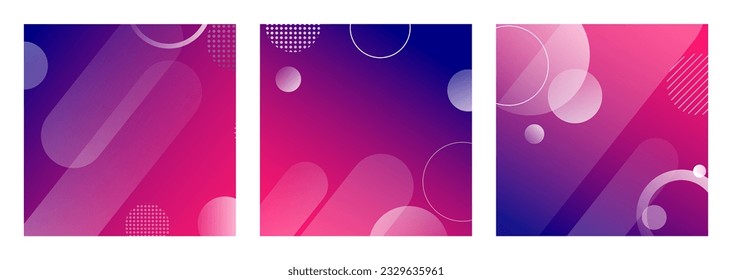 Vektorgrafik. Moderne Grafiken. Minimalistischer Hintergrund. Abstrakte Zahlen. Design-Elemente für soziale Netzwerke, Blog-Posts, Banner, Karten. Farbverlauf-Hintergrund. Violett und Rosa
