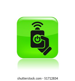 Vector illustration of modern green icon depicting a remote controller