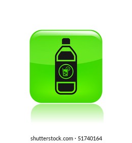 Vector illustration of modern green icon depicting a bottle of cool drink