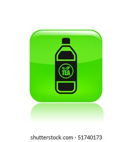 Vector illustration of modern green icon depicting a bottle of tea