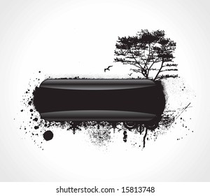 Vector illustration of a modern grunge/nature design element with halftone.