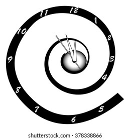Vector illustration of modern helical wall clock