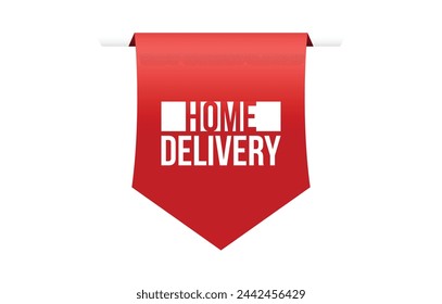 Ilustración vectorial banner de entrega a domicilio moderno, elemento web aislado.