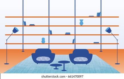 Vector illustration of modern home interior.
