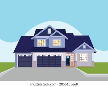 Vector illustration of modern house