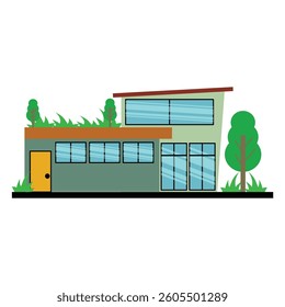 vector illustration of a modern house