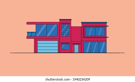 Ilustración vectorial de la casa moderna. Se puede usar para fondo de pantalla, banner, sitio web, fondo.