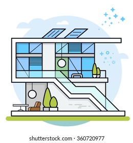 Vector illustration of modern house. House icon. Real estate. Eps 10.
