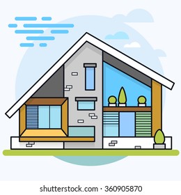 Vector Illustration Modern House House Icon Stock Vector (Royalty Free ...