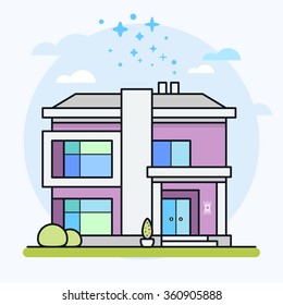 Vector illustration of modern house. House icon. Real estate. Eps 10.