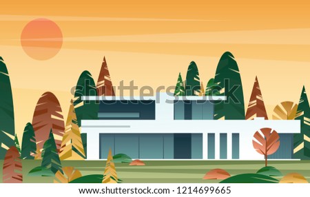 Vector illustration of modern house, real estate concept in flat style. beautifu