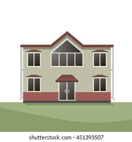 Vector Illustration of modern house. Shop. Hotel