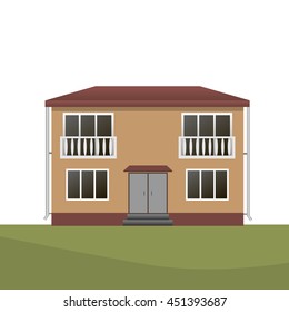 Vector Illustration of modern house. Shop. Hotel