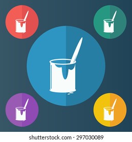 vector illustration of modern icon art paints