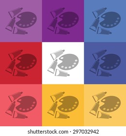 vector illustration of modern icon art paints