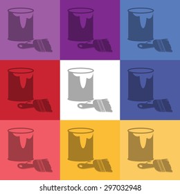 vector illustration of modern icon art paints