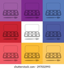 vector illustration of modern icon art paints