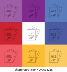 vector illustration of modern icon art book