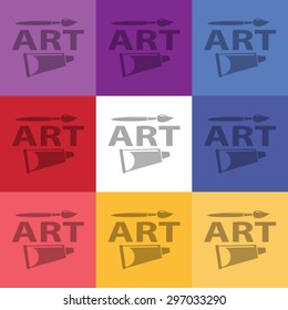 vector illustration of modern icon art paints