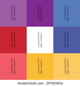 vector illustration of modern icon art brush 