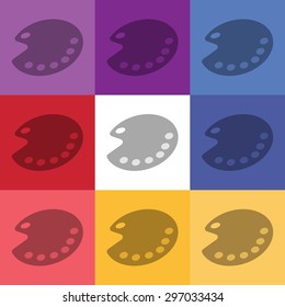 vector illustration of modern icon art palette
