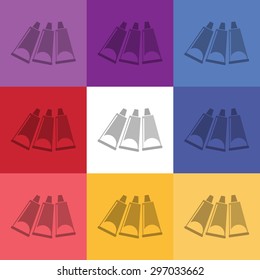 vector illustration of modern icon art paints