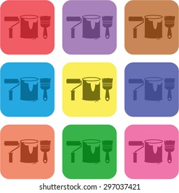vector illustration of modern icon art paints