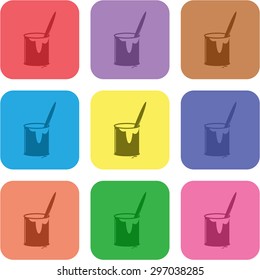vector illustration of modern icon art paints