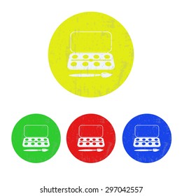 vector illustration of modern icon art paints