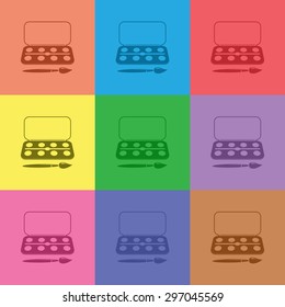vector illustration of modern icon art paints