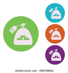 vector illustration of modern icon bank bag