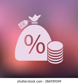 vector illustration of modern icon bank bag