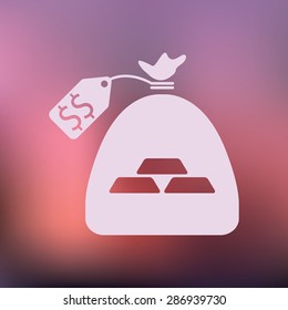 vector illustration of modern icon bank bag
