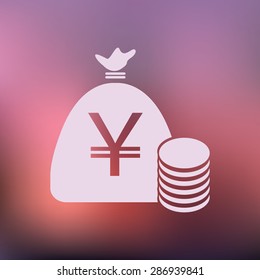 vector illustration of modern icon bank bag