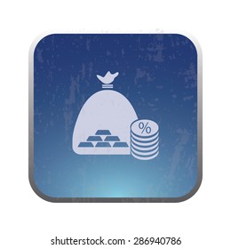 vector illustration of modern icon bank bag