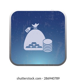 vector illustration of modern icon bank bag