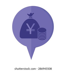 vector illustration of modern icon bank bag
