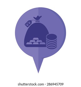 vector illustration of modern icon bank bag