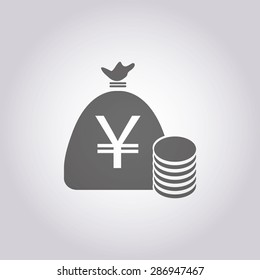 vector illustration of modern icon bank bag