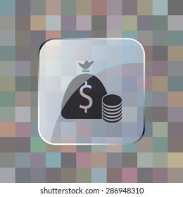vector illustration of modern icon bank bag