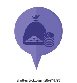 vector illustration of modern icon bank bag