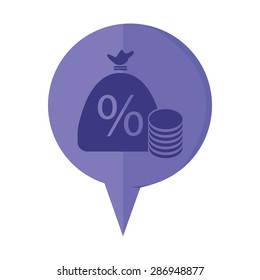 vector illustration of modern icon bank bag