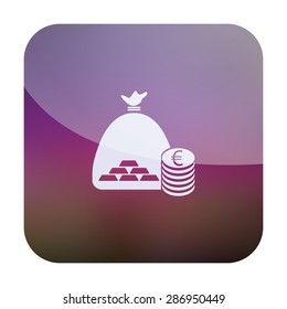 vector illustration of modern icon bank bag