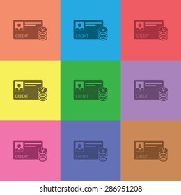 vector illustration of modern icon bank card