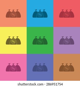 vector illustration of modern icon bank bag