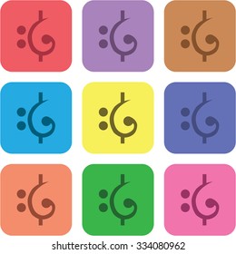 vector illustration of modern icon bass clef
